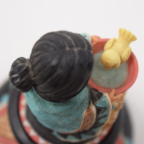 1995 Friends of Feather Compassion Girl Birdbath Trinket Box Karen Hahn Native - Picture 14 of 16